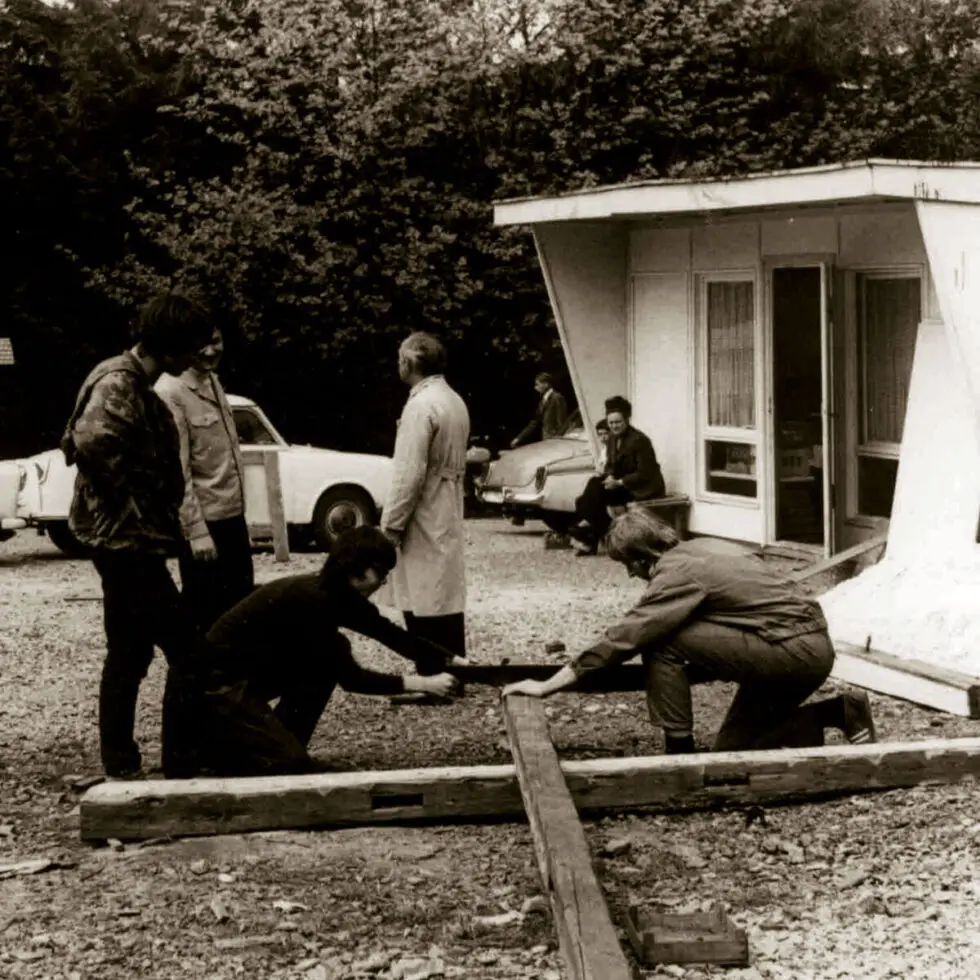 Rennsteiggarten Oberhof, 50 Jahre Jubiläums-Ausstellung - Aufbau